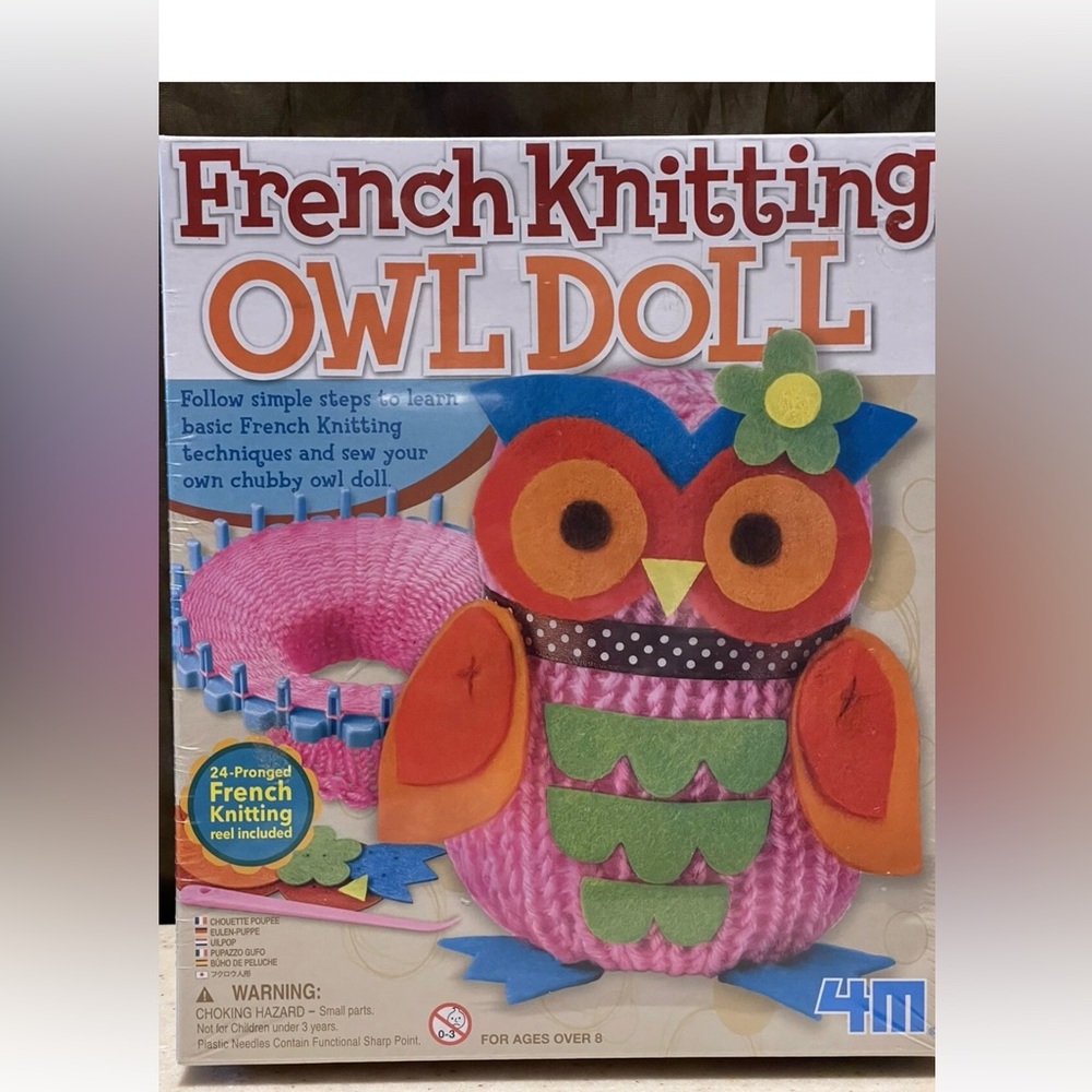 French Knitting Owl Doll Kit - Blue and Orange from Hobby Lobby